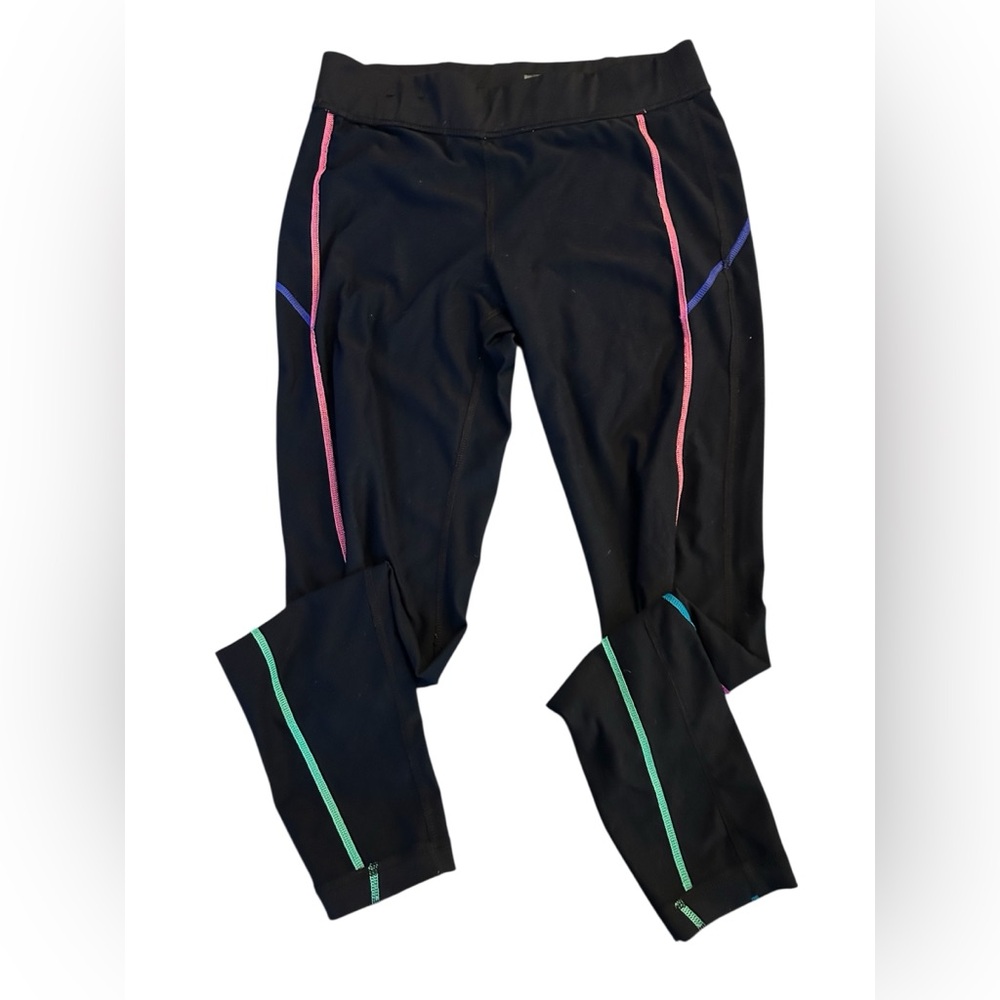 3 pairs for $30 Vintage FILA Black Leggings w. Stripes.